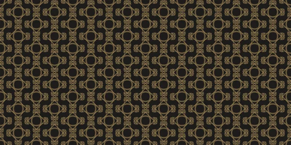 Dekorativní Vzor Pozadí Ozdobnými Ozdobami Černém Pozadí Bezešvé Tapety Textury — Stockový vektor