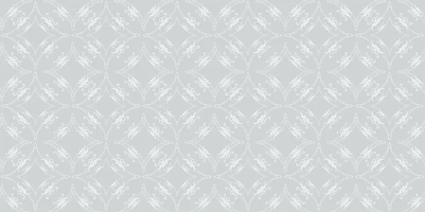 Stylish Decorative Background Pattern Floral Ornaments Gray Shades Seamless Wallpaper — Stock Vector