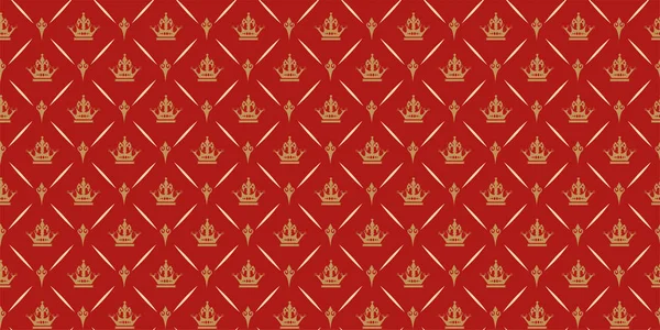 Stylish Background Pattern Royal Style Gold Elements Burgundy Background Seamless — Stock Vector