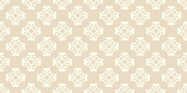 Bej arkaplanda basit çiçek deseni, vektör illüstrasyonu