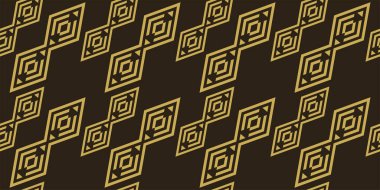 Siyah zemin üzerinde altın geometrik süslemeler olan soyut arkaplan deseni, pürüzsüz. Vektör resmi