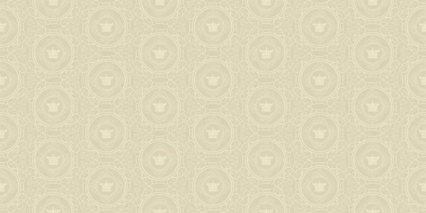 Patrón Fondo Anticuado Con Adorno Real Sobre Fondo Beige Estilo — Vector de stock