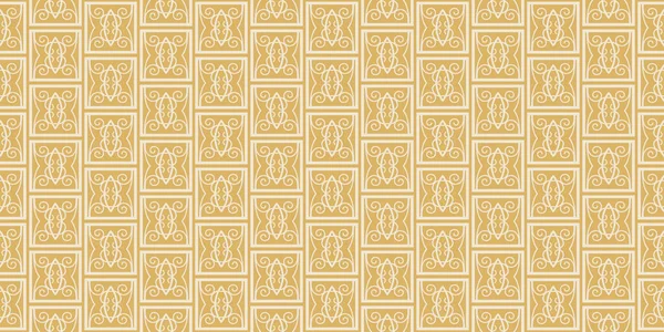 Decoratieve Achtergrond Patroon Van Tegels Met Bloemen Ornamenten Een Gouden — Stockvector