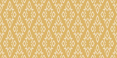 Altın zemin üzerinde geometrik süsleme olan modern arkaplan deseni, duvar kağıdı. Kusursuz desen, tasarımın için doku. Vektör resmi