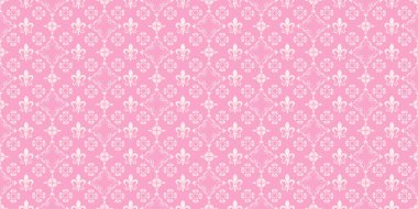 Pembe arka planda beyaz çiçekli şirin bir arka plan deseni, retro tarzı, duvar kağıdı. Kusursuz desen, tasarımın için doku. Vektör resmi