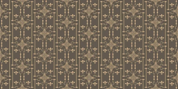 Kahverengi tonlarda arkaplan deseni. Etnik süs, duvar kağıdı, klasik tarz. Kusursuz desen, tasarımın için doku. Vektör illüstrasyonu