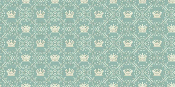 Dekorative Hintergrundmuster Königlichen Stil Auf Blauem Hintergrund Vintage Stil Tapete — Stockvektor