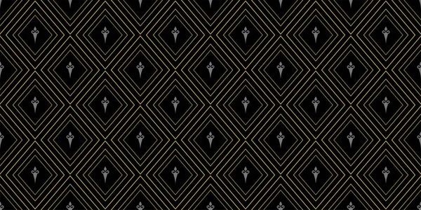 Modern Simple Background Pattern Geometric Ornament Black Background Wallpaper Seamless — Stockvector
