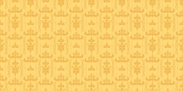 Patrón Fondo Anticuado Con Adornos Decorativos Estilo Vintage Tonos Amarillos — Vector de stock