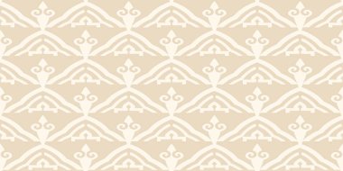 Bej bir arka planda arka plan desenli vintage tarzı. Kusursuz desen, duvar kağıdı dokusu. Tasarım kitabı kapağı, poster, duvar kağıdı, davetiye, kartlar için uygun. Vektör resmi