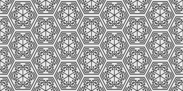 Zwart Wit Achtergrond Patroon Met Geometrische Ornament Behang Naadloos Patroon — Stockvector