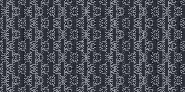 黒の背景のカンマ壁紙上の幾何学的な装飾が施されたモノクロームの背景パターン シームレスなパターン ベクトル画像 — ストックベクタ