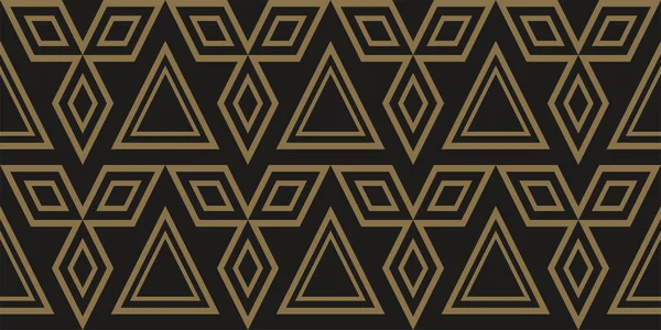黒の背景に幾何学的な装飾が施されたモダンな背景パターン シームレスなパターン ベクトル画像 — ストックベクタ