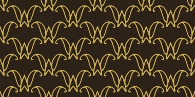 Siyah arka planda altın ve çiçek süslemeleri olan zarif bir arkaplan deseni, duvar kağıdı. Kusursuz desen, doku. Vektör resmi