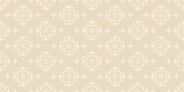 Achtergrond Patroon Vintage Stijl Met Bloemen Ornament Een Beige Achtergrond — Stockvector