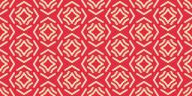 Kırmızı arka planda güzel geometrik arkaplan deseni, duvar kağıdı. Kusursuz desen, doku. Vektör illüstrasyonu