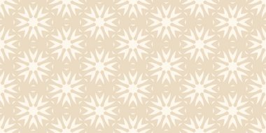 Arka planda bej arka planda dekoratif çiçek süsü ve duvar kağıdı var. Kusursuz desen, doku. Vektör resmi