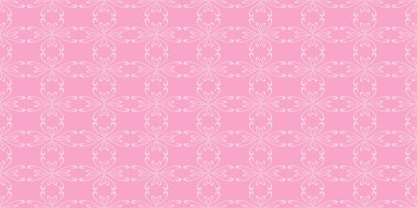 Pembe arka planda çiçek süsü olan güzel bir arka plan deseni, duvar kağıdı. Kusursuz desen, doku. Vektör illüstrasyonu