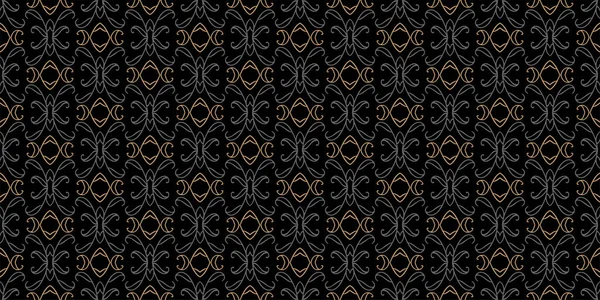 Dark Background Pattern Geometric Ornament Black Background Wallpaper Seamless Pattern — Stock Vector