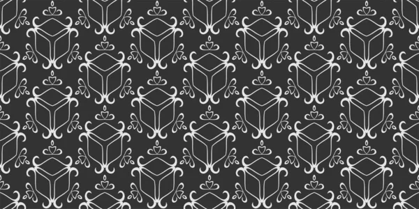 Eenvoudig Achtergrond Patroon Met Geometrische Ornament Zwarte Achtergrond Behang Naadloos — Stockvector