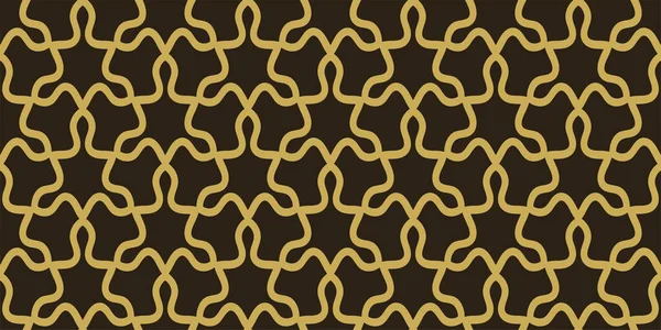 Абстрактный Узор Золотистой Геометрической Структурой Черном Фоне Обои Бесшовный Рисунок — стоковый вектор