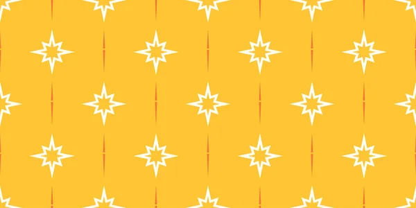 Bright Background Pattern White Stars Yellow Background Wallpaper Seamless Pattern — Stock Vector