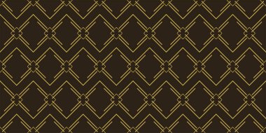 Basit geometrik desenli arkaplan deseni, siyah arka plandaki fayanslar, duvar kağıdı. Kusursuz desen, doku. Vektör resmi