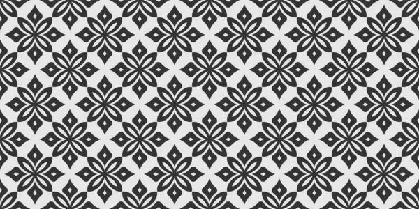 Zwart Wit Achtergrond Patroon Met Decoratieve Ornament Behang Naadloos Patroon — Stockvector