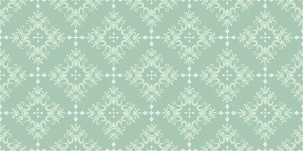 Background Pattern Floral Ornament Green Background Victorian Style Wallpaper Seamless — Stock Vector