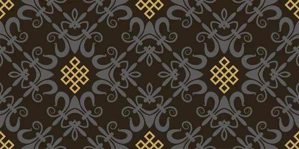 Elegantes Hintergrundmuster Königlichen Stil Auf Schwarzem Hintergrund Tapete Nahtloses Muster — Stockvektor