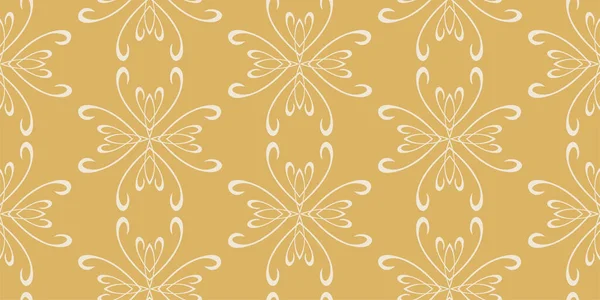 Elegantes Hintergrundmuster Mit Floralem Ornament Auf Goldenem Hintergrund Tapete Nahtloses — Stockvektor