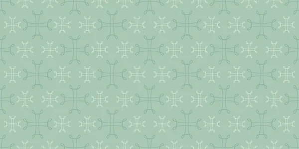 Abstract Achtergronden Patroon Met Eenvoudige Decoratieve Ornamenten Groene Achtergrond Behang — Stockvector