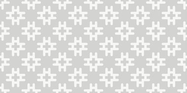 Beyaz arka planda basit dekoratif süslemeleri olan arka plan resmi, modaya uygun duvar kağıtları. Kusursuz desen, doku. Vektör resmi