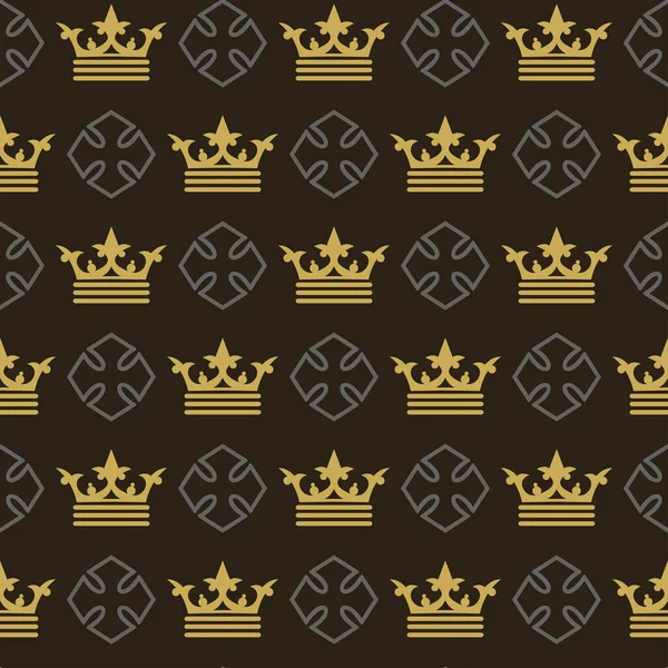 Royal Background Pattern Decorative Ornament Black Background Vintage Wallpaper Seamless — Διανυσματικό Αρχείο