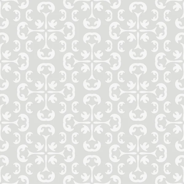 Monochrome Background Pattern White Ornament Light Gray Background Wallpaper Seamless — Stock Vector