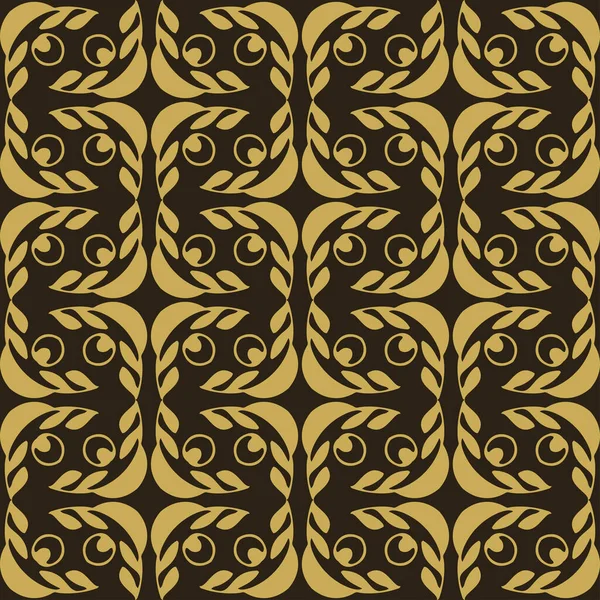 Royal Background Pattern Decorative Gold Ornaments Black Background Seamless Pattern — Stock Vector