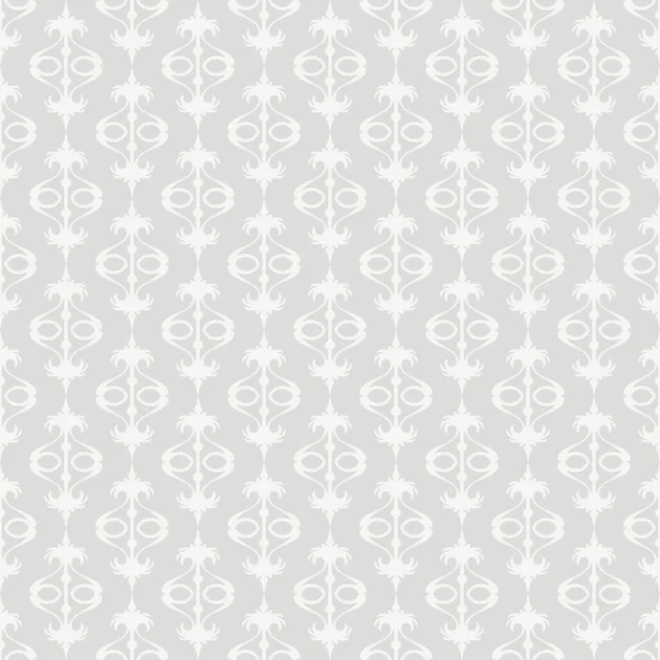 Light Background Pattern White Floral Ornament Gray Background Wallpaper Seamless — Stock Vector