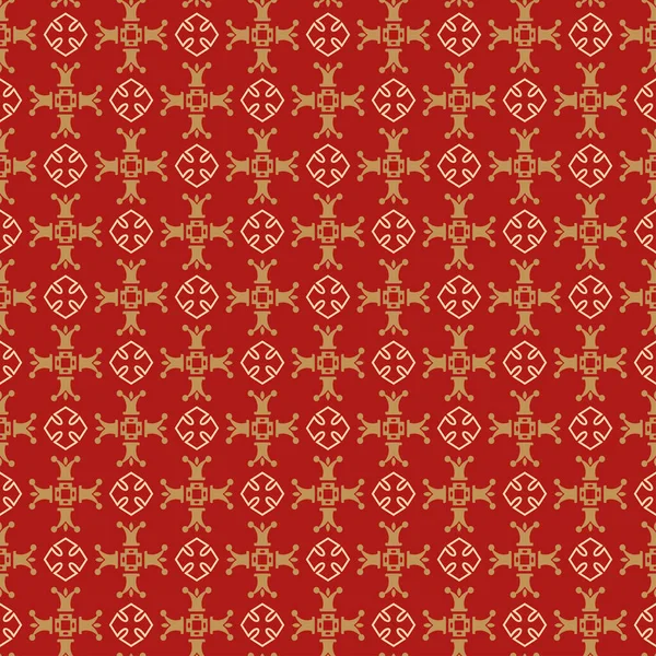 Padrão Fundo Bonito Com Ornamentos Florais Fundo Vermelho Papel Parede — Vetor de Stock