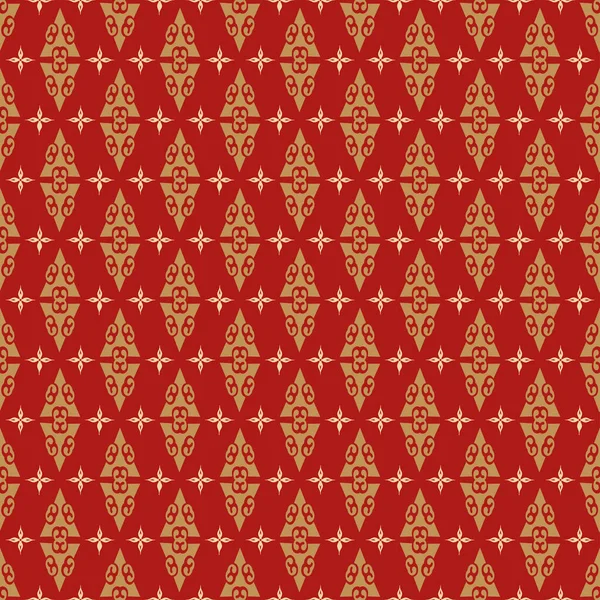 赤い背景 壁紙上の装飾的な装飾とクリスマスの背景パターン シームレスなパターン ベクトル画像 — ストックベクタ