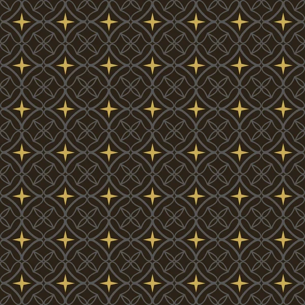 黒の背景に線形幾何学的な装飾が施されたシンプルな背景パターン シームレスなパターン ベクトル画像 — ストックベクタ