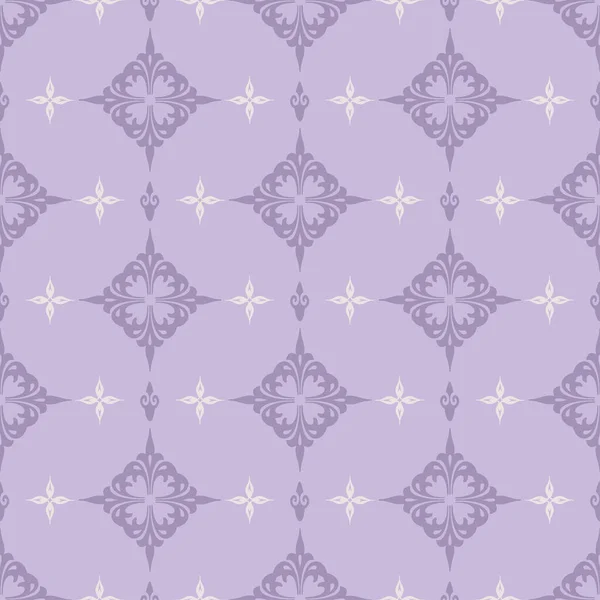 Фоновий Візерунок Простим Декоративним Орнаментом Фіолетовому Тлі Шпалери Безшовний Візерунок — стоковий вектор