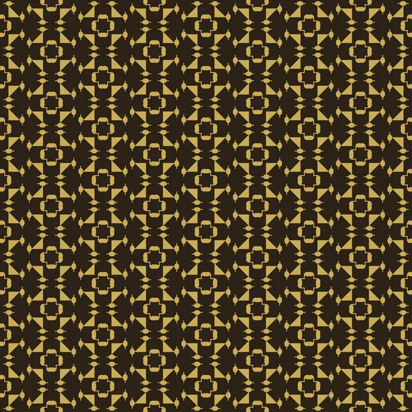 黒の背景に金色の幾何学的要素を持つ抽象的な背景パターン シームレスなパターン ベクターイラスト — ストックベクタ