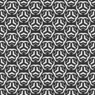 Siyah beyaz süslemeli modaya uygun arka plan deseni, duvar kağıdı. Kusursuz desen, doku. Vektör resmi
