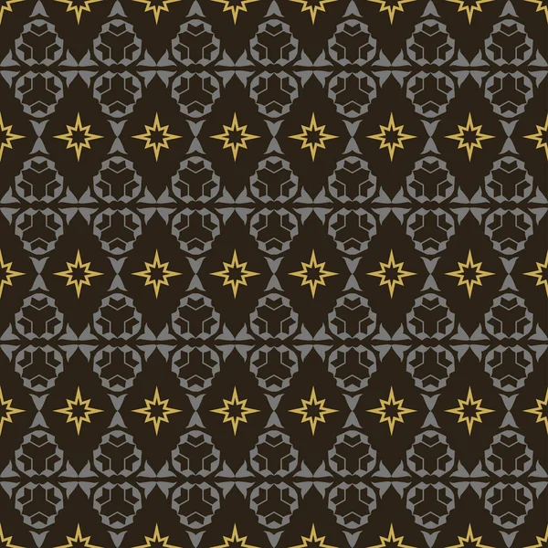 黒の背景に花の装飾要素と現代の背景パターン シームレスなパターン デザインのためのベクトルイラスト — ストックベクタ