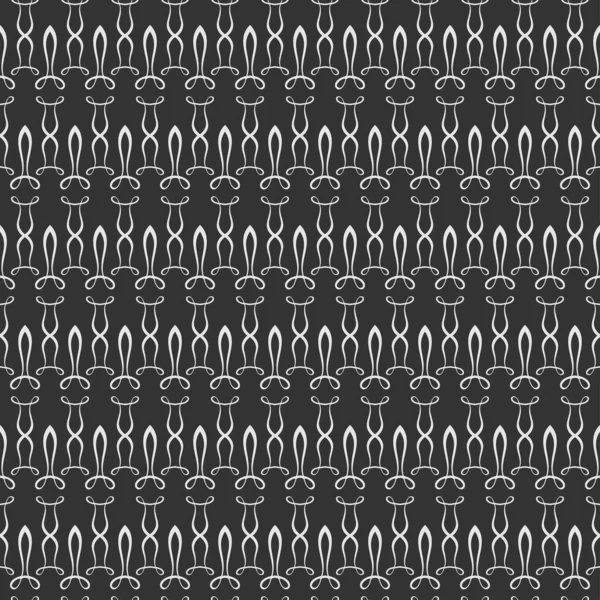 Trendy Background Pattern White Decorative Ornament Black Background Wallpaper Seamless — Stock Vector