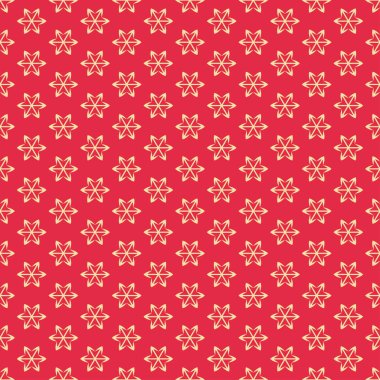 Kırmızı arka planda çiçek süsleri olan güzel bir arkaplan deseni, duvar kağıdı. Kusursuz desen, doku. Vektör resmi