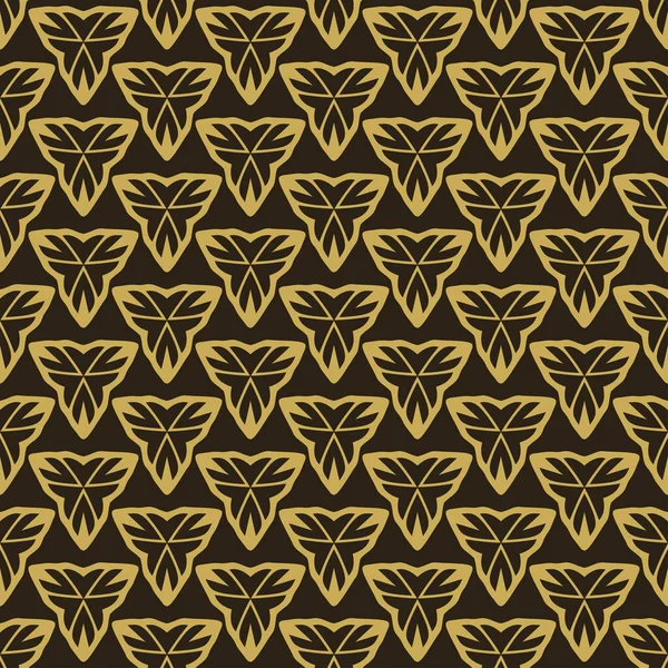 黒の背景に金の幾何学的な装飾が施されたモダンな背景パターン シームレスなパターン ベクトル画像 — ストックベクタ