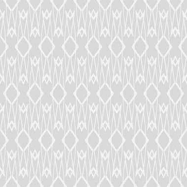 Beyaz dekoratif süslemeli arka plan deseni açık gri arka plan, duvar kağıdı. Kusursuz desen, doku. Vektör illüstrasyonu