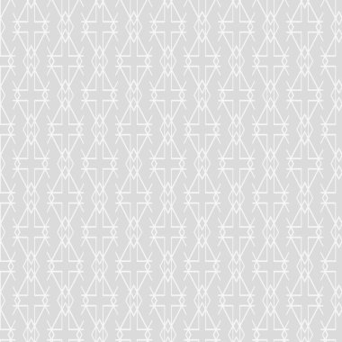 Açık gri arkaplanda basit geometrik süslemeli soyut arkaplan deseni, duvar kağıdı. Kusursuz desen, doku. Vektör resmi
