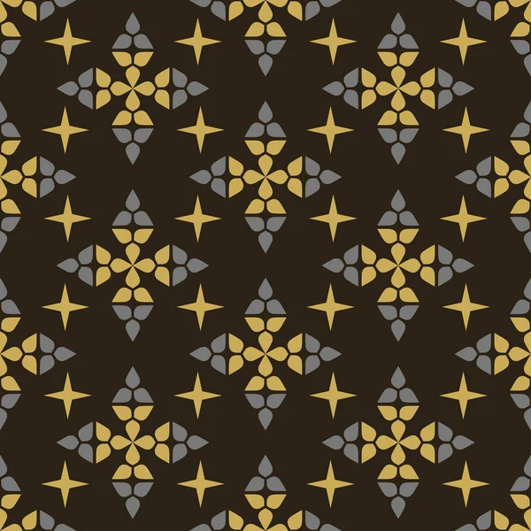 Dekoratif unsurları olan güzel bir arka plan deseni, siyah bir arka plan, duvar kağıdı. Kusursuz desen, doku. Vektör resmi